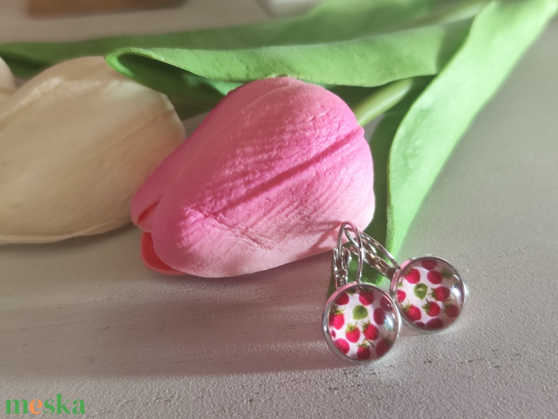 Epervarázs � Nemesacél Üveglencsés Fülbevaló  - ékszer - fülbevaló - lógó fülbevaló - Meska.hu