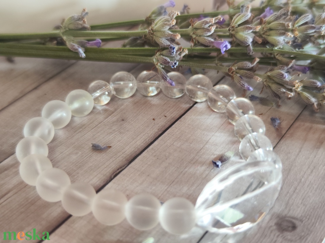 Hegyikristály Harmónia � Elegáns Matt és Fényes Ásványkarkötő  - ékszer - karkötő - ásványkarkötő - Meska.hu