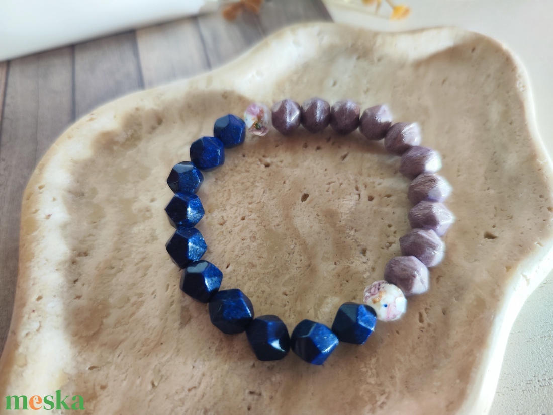 Varázslatos Harmónia � Lapis Lazuli és Cseh Kristály Gumis Karkötő - ékszer - karkötő - ásványkarkötő - Meska.hu