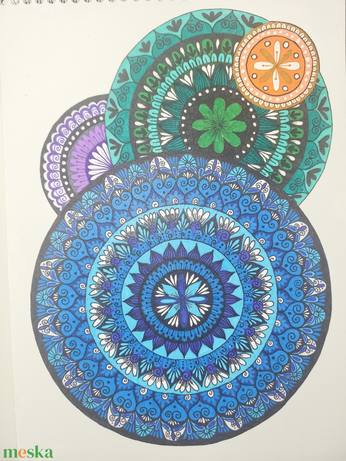 Színes mandala - művészet - grafika & illusztráció - egyéb rajzok - Meska.hu