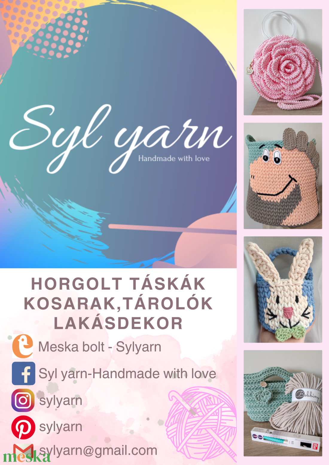 Basic horgolt táska mintaleírás PDF+VIDEO - diy (csináld magad) - szabásminta, útmutató - horgolási minta - Meska.hu Basic horgolt táska mintaleírás PDF+VIDEO - diy (csináld magad) - szabásminta, útmutató - horgolási minta - Meska.hu
