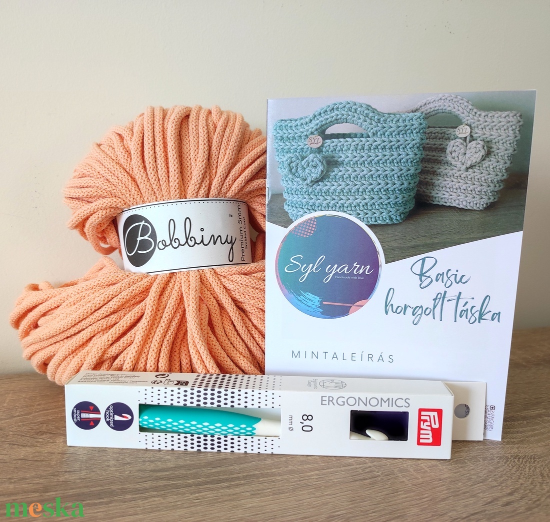 DIY szett - Basic horgolt táska - nyomtatott leírás a csomagban - diy (csináld magad) - egységcsomag - Meska.hu