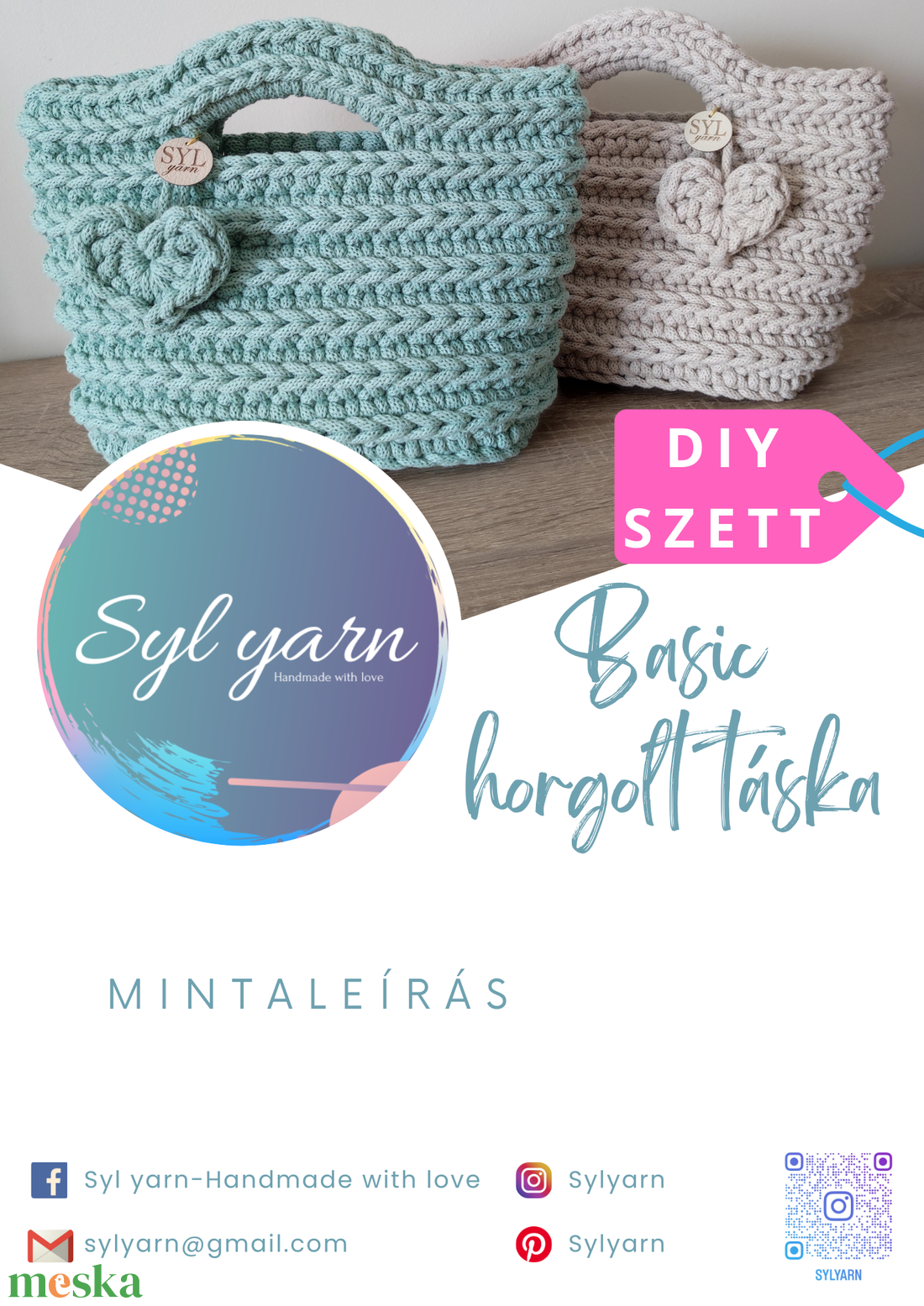 DIY szett - Basic horgolt táska - online PDF+VIDEO - diy (csináld magad) - egységcsomag - Meska.hu DIY szett - Basic horgolt táska - online PDF+VIDEO - diy (csináld magad) - egységcsomag - Meska.hu