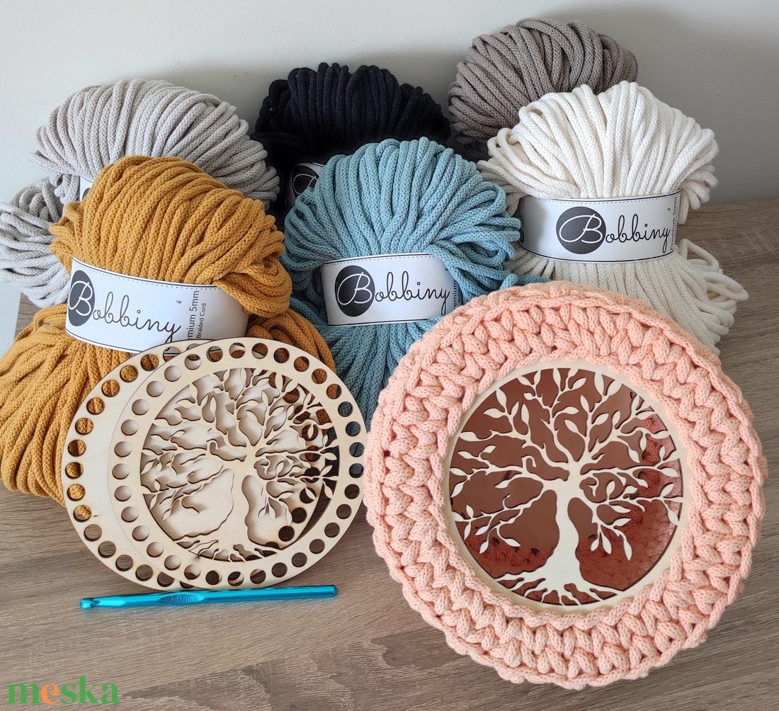 DIY szett - Az élet fája horgolt kosár - diy (csináld magad) - egységcsomag - Meska.hu
