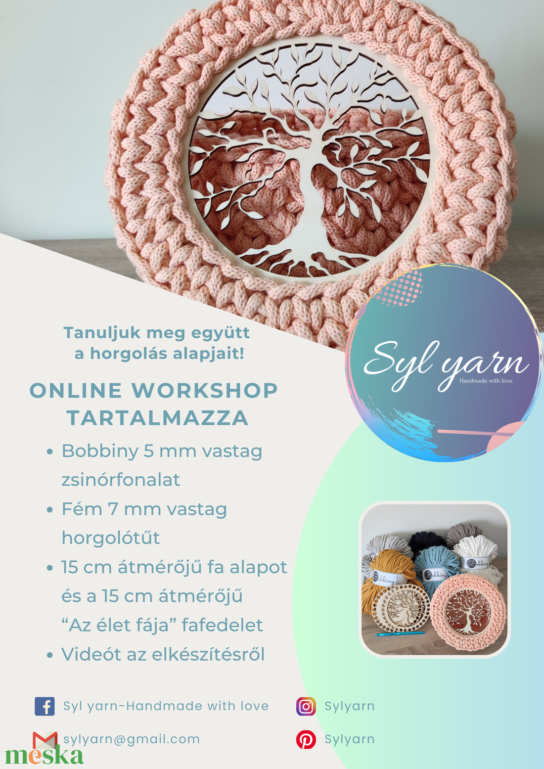 DIY szett - Az élet fája horgolt kosár - diy (csináld magad) - egységcsomag - Meska.hu DIY szett - Az élet fája horgolt kosár - diy (csináld magad) - egységcsomag - Meska.hu