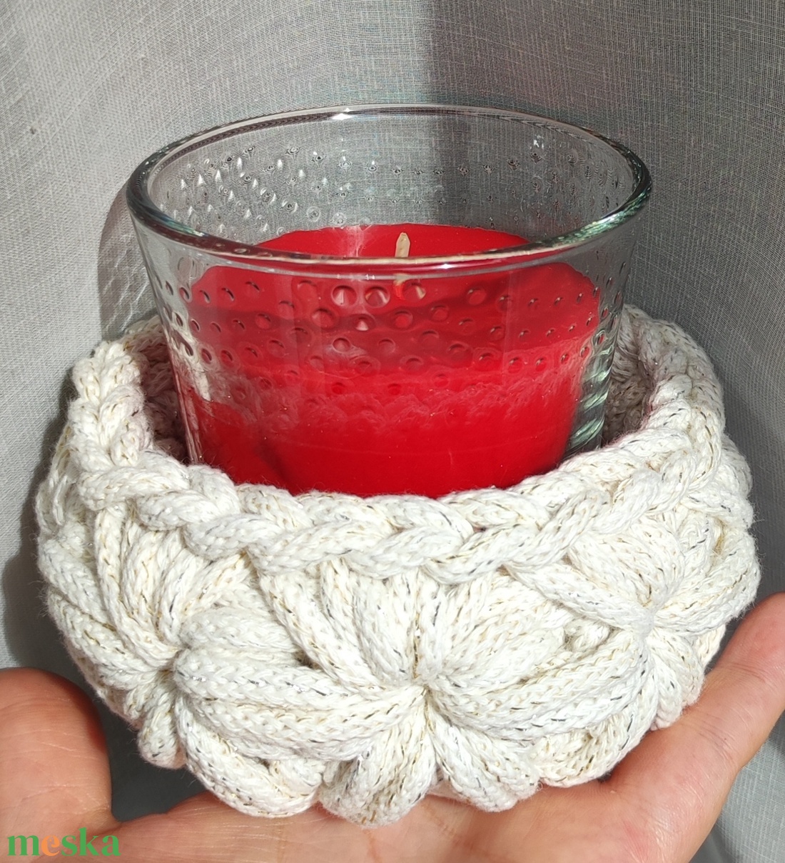 Jázmin mintás gyertyatartó - karácsony - karácsonyi lakásdekoráció - karácsonyi illatgyertya, mécses - Meska.hu