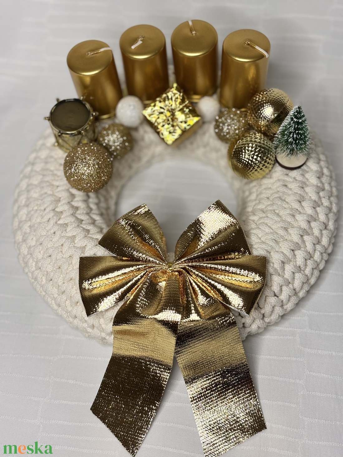 Horgolt adventi koszorú - karácsony - adventi díszek - adventi koszorú - Meska.hu