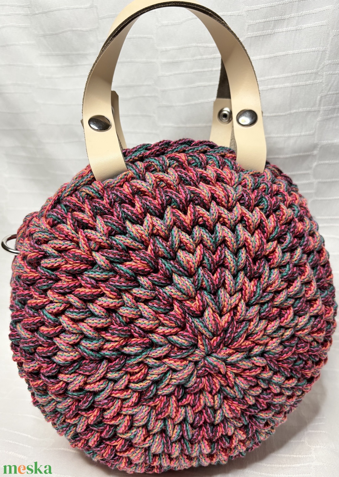 Horgolt jázmin mintás táska - táska & tok - kézitáska & válltáska - vállon átvethető táska - Meska.hu