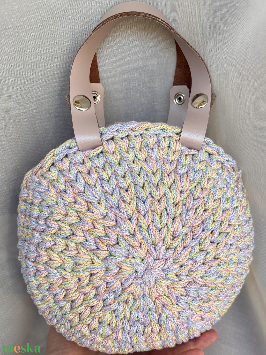 Horgolt jázmin mintás táska - táska & tok - kézitáska & válltáska - vállon átvethető táska - Meska.hu