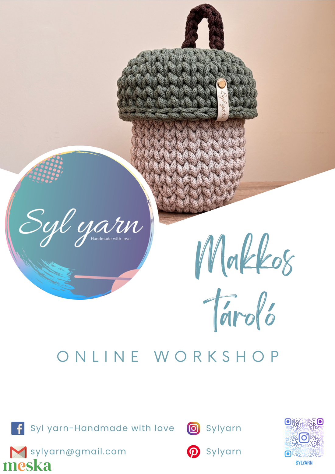 Horgolt makkos tároló oktatóvideó - diy (csináld magad) - szabásminta, útmutató - horgolási minta - Meska.hu