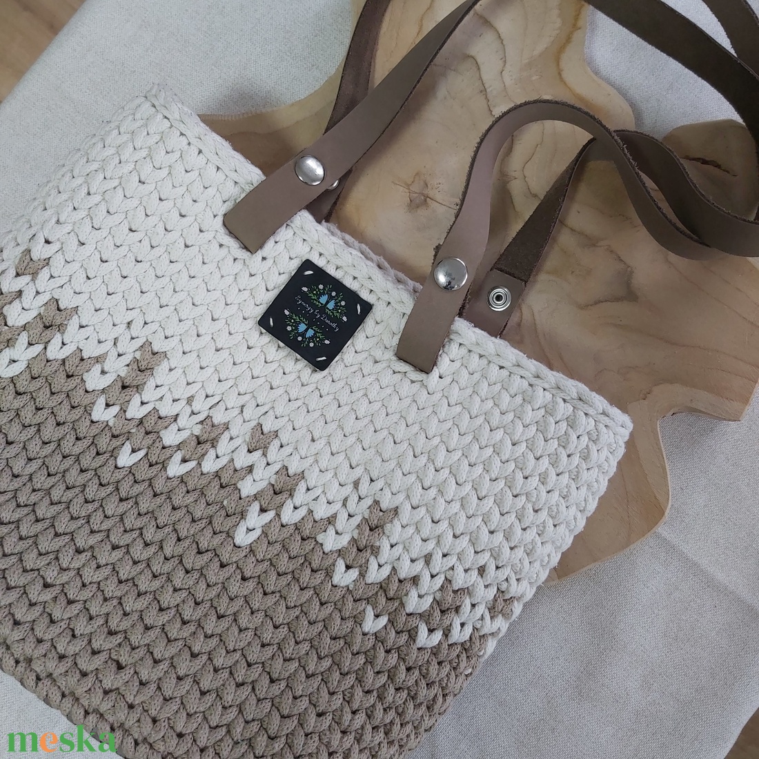 Horgolt táska búzaszem mintával - táska & tok - kézitáska & válltáska - válltáska - Meska.hu