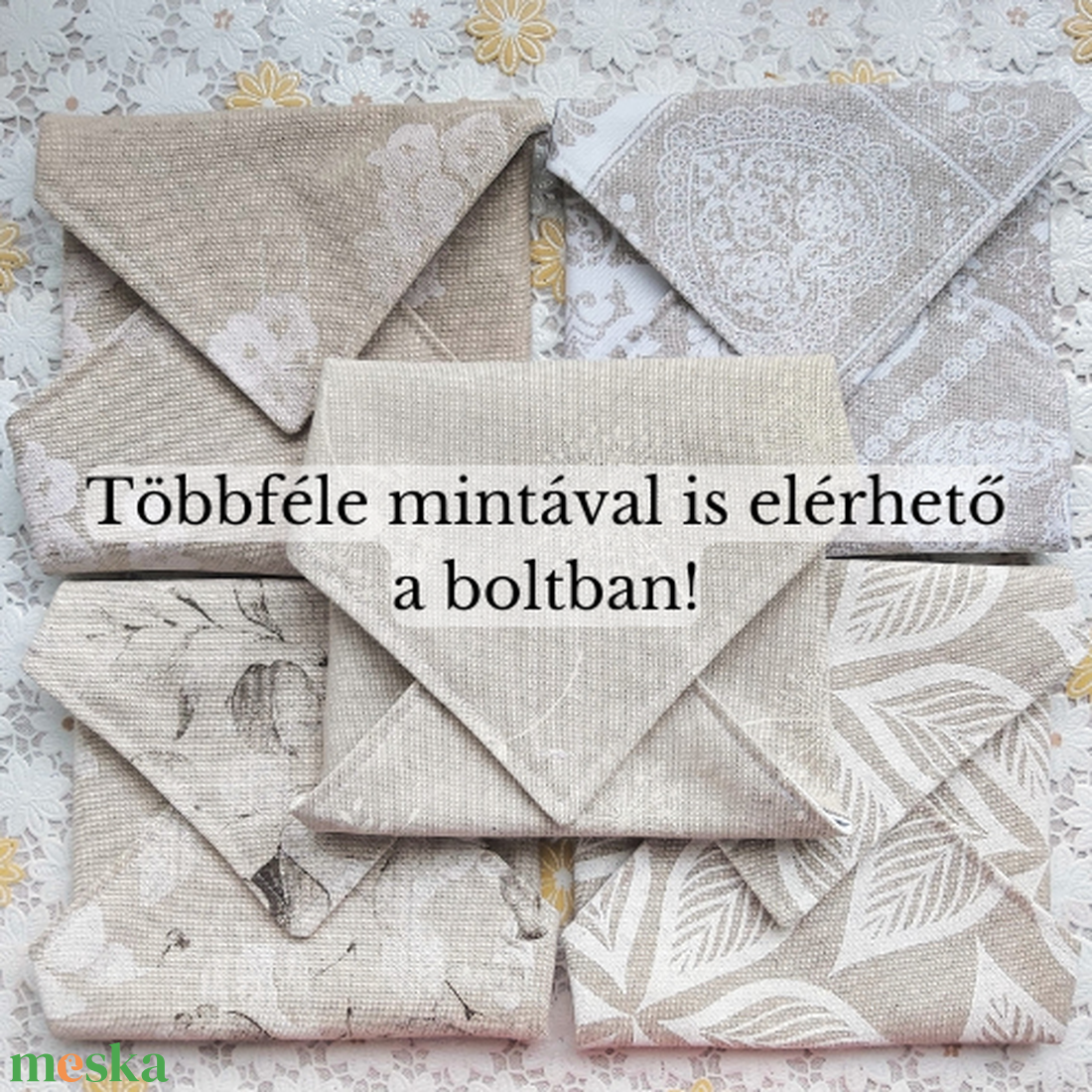 Bézs színű textil újraszalvéta PUL belsővel - táska & tok - uzsonna- & ebéd tartó - szendvics csomagoló - Meska.hu