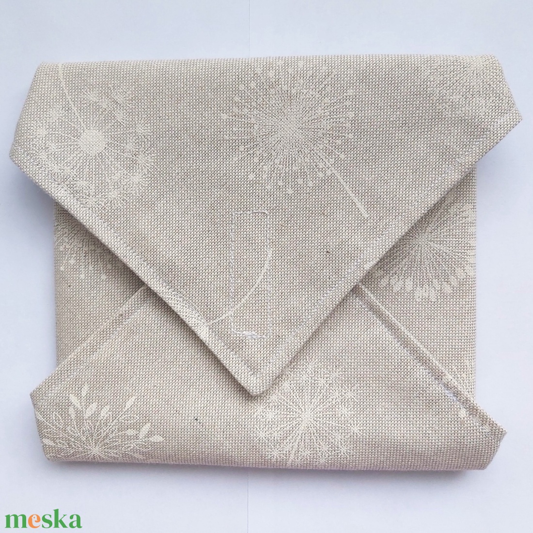 Bézs színű textil újraszalvéta PUL belsővel - táska & tok - uzsonna- & ebéd tartó - szendvics csomagoló - Meska.hu