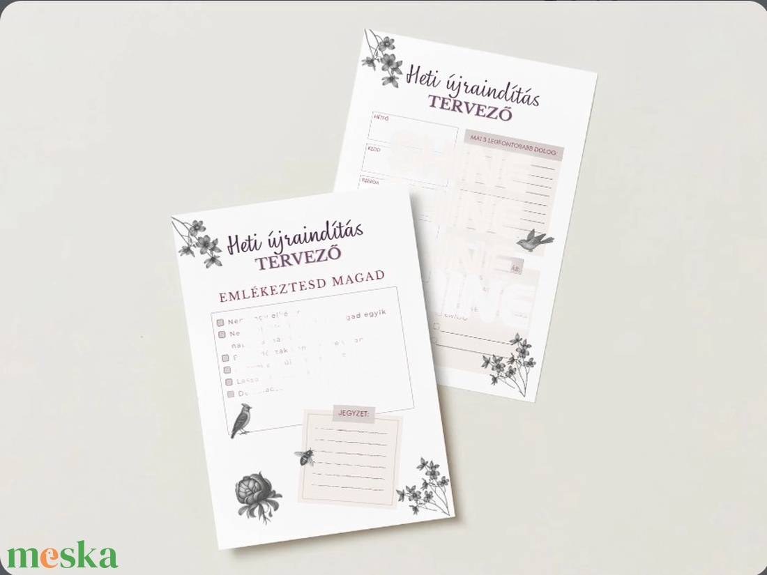Új élet a gyerekek kirepülése után- Heti tervező - otthon & életmód - papír, írószer - jegyzetfüzet & napló - Meska.hu