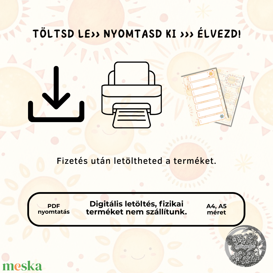 Egyszerű tervező- Napocskás - otthon & életmód - papír, írószer - jegyzetfüzet & napló - Meska.hu