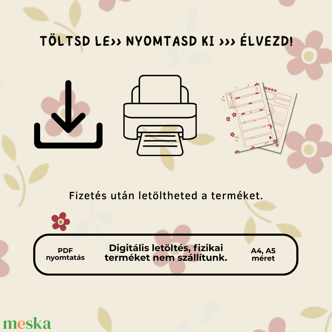 Egyszerű tervező- Miss Poppy- Letölthető - otthon & életmód - papír, írószer - könyv- és füzetborító - Meska.hu