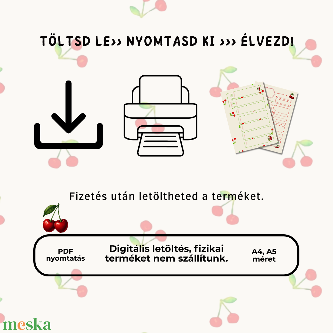 Egyszerű tervező- Miss Poppy- Letölthető - otthon & életmód - papír, írószer - jegyzetfüzet & napló - Meska.hu