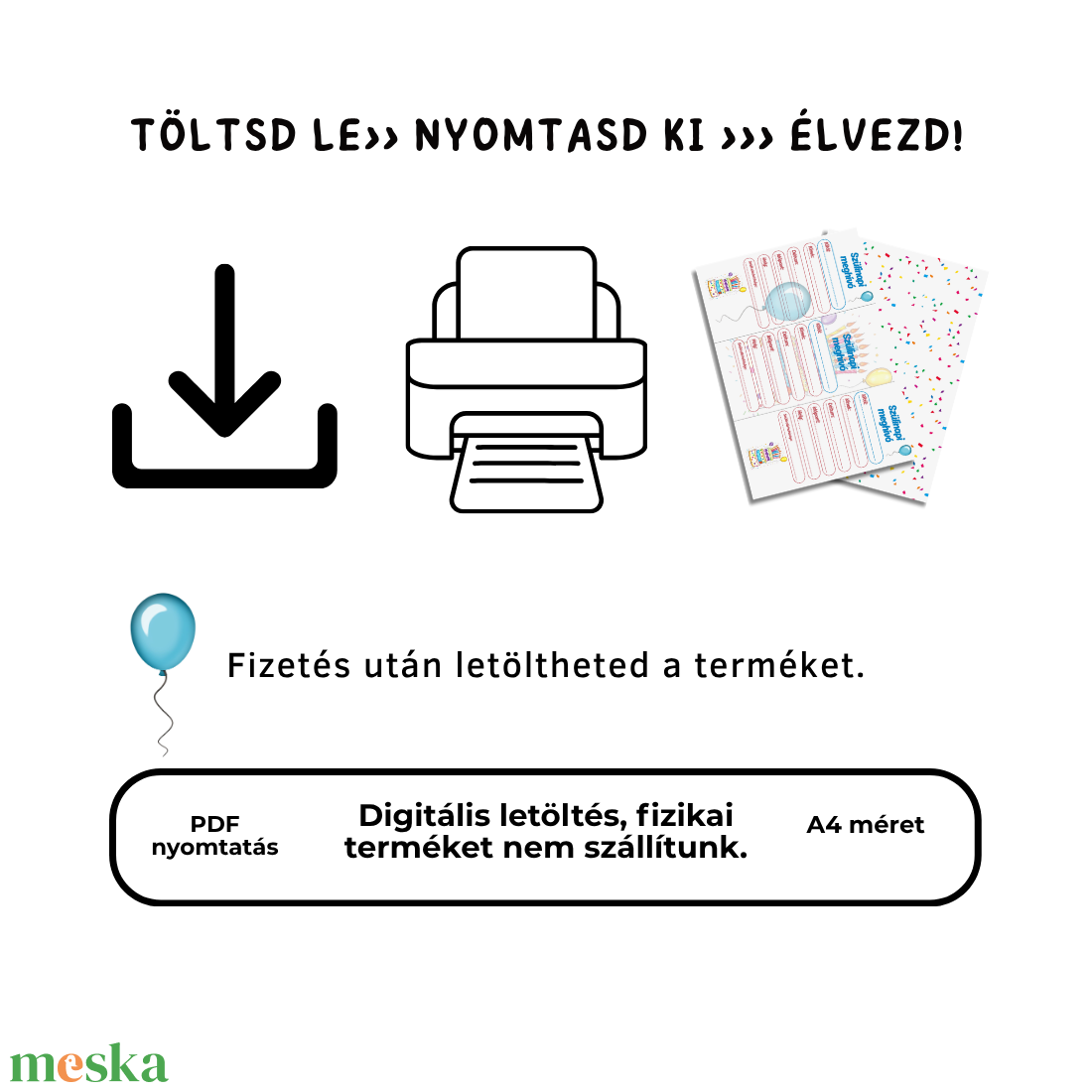Digitális szülinapi meghívó - otthon & életmód - papír, írószer - meghívó - születésnapi meghívó - Meska.hu