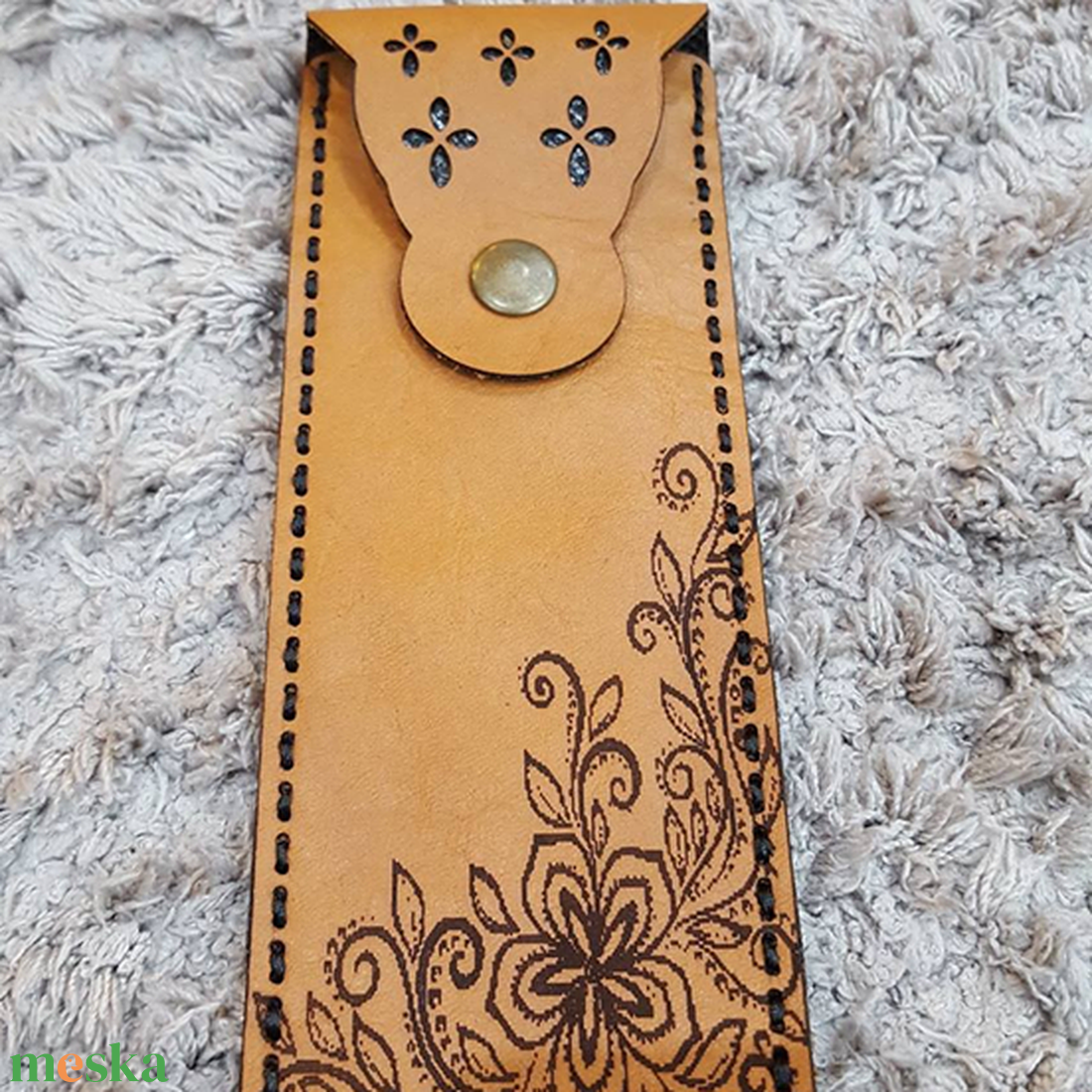 Valódi Bőr gravírozott toll/szemüvegtartó -  - Meska.hu