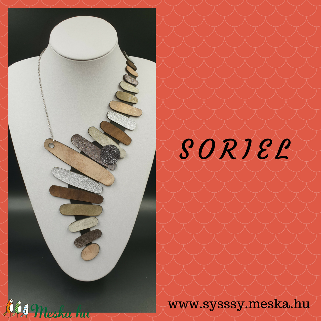 Soriel egyedi bőr nyaklánc - ékszer - nyaklánc - statement nyaklánc - Meska.hu Soriel egyedi bőr nyaklánc - ékszer - nyaklánc - statement nyaklánc - Meska.hu