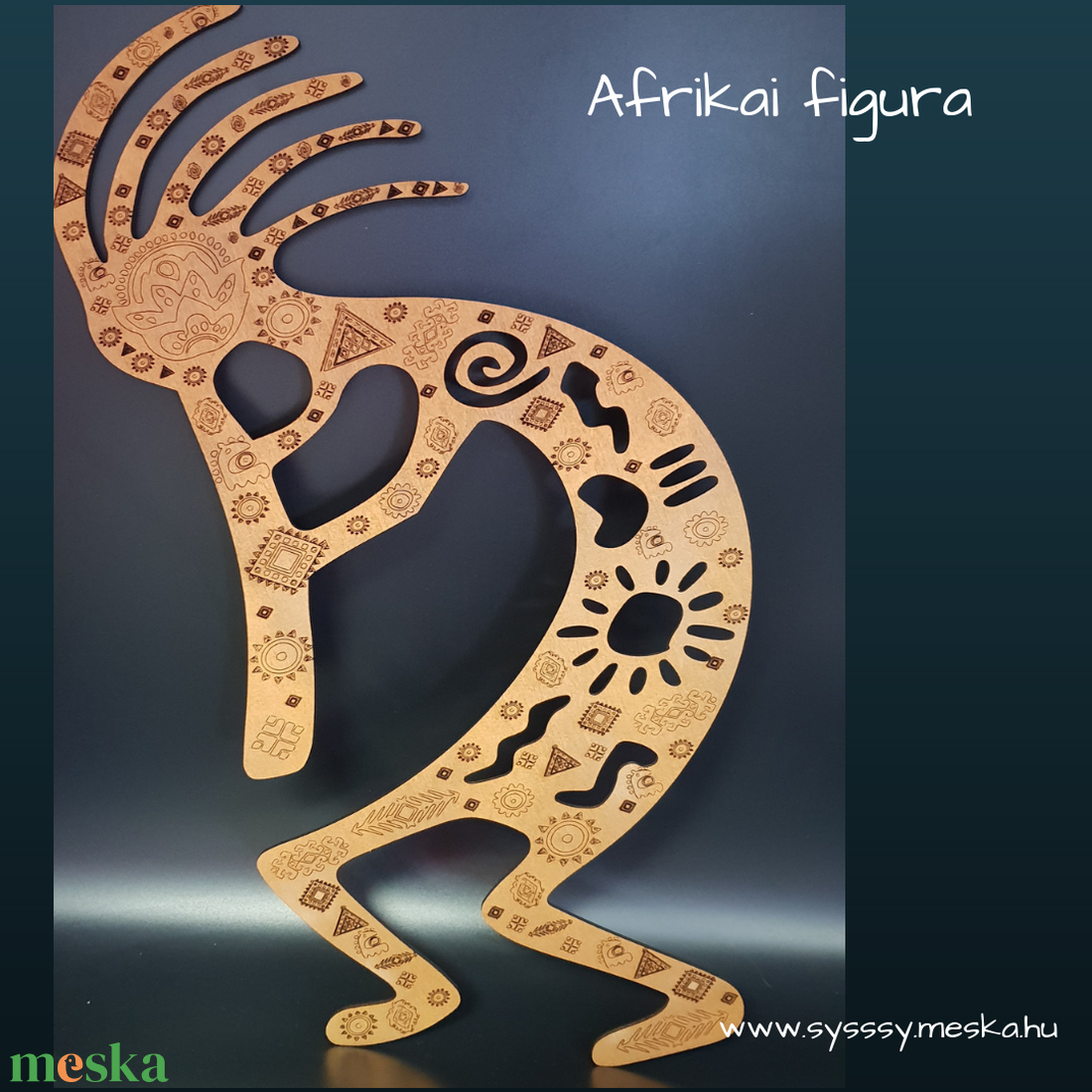 Afrikai figura fali kép - otthon & lakás - dekoráció - kép & falikép - fából készült kép - Meska.hu