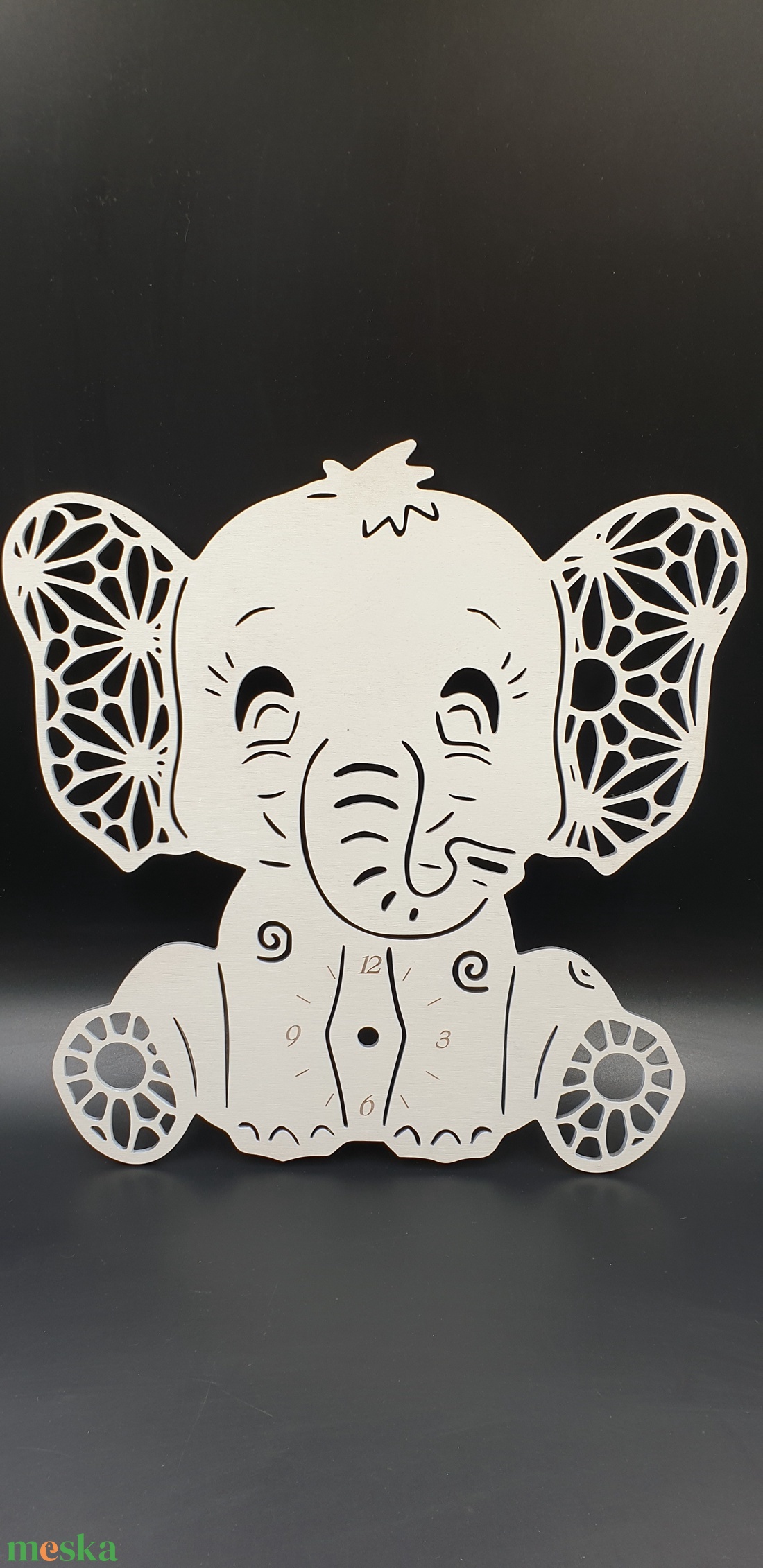 Elefánt formájú gyermek fali óra - otthon & lakás - dekoráció - fali és függő dekoráció - falióra & óra - Meska.hu