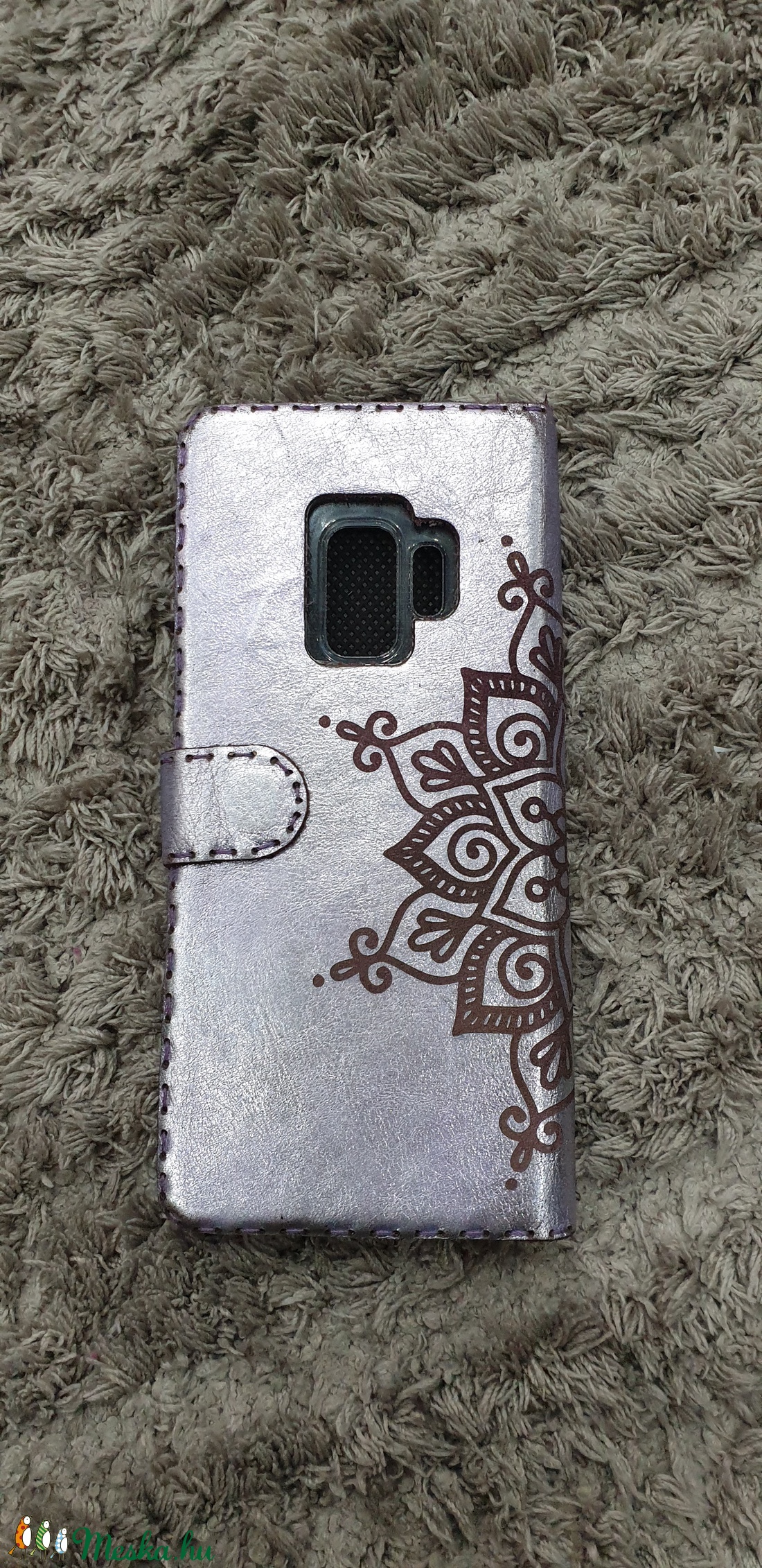  Mandalás egyedi készítésű gravírozott bőr telefon tok -  - Meska.hu