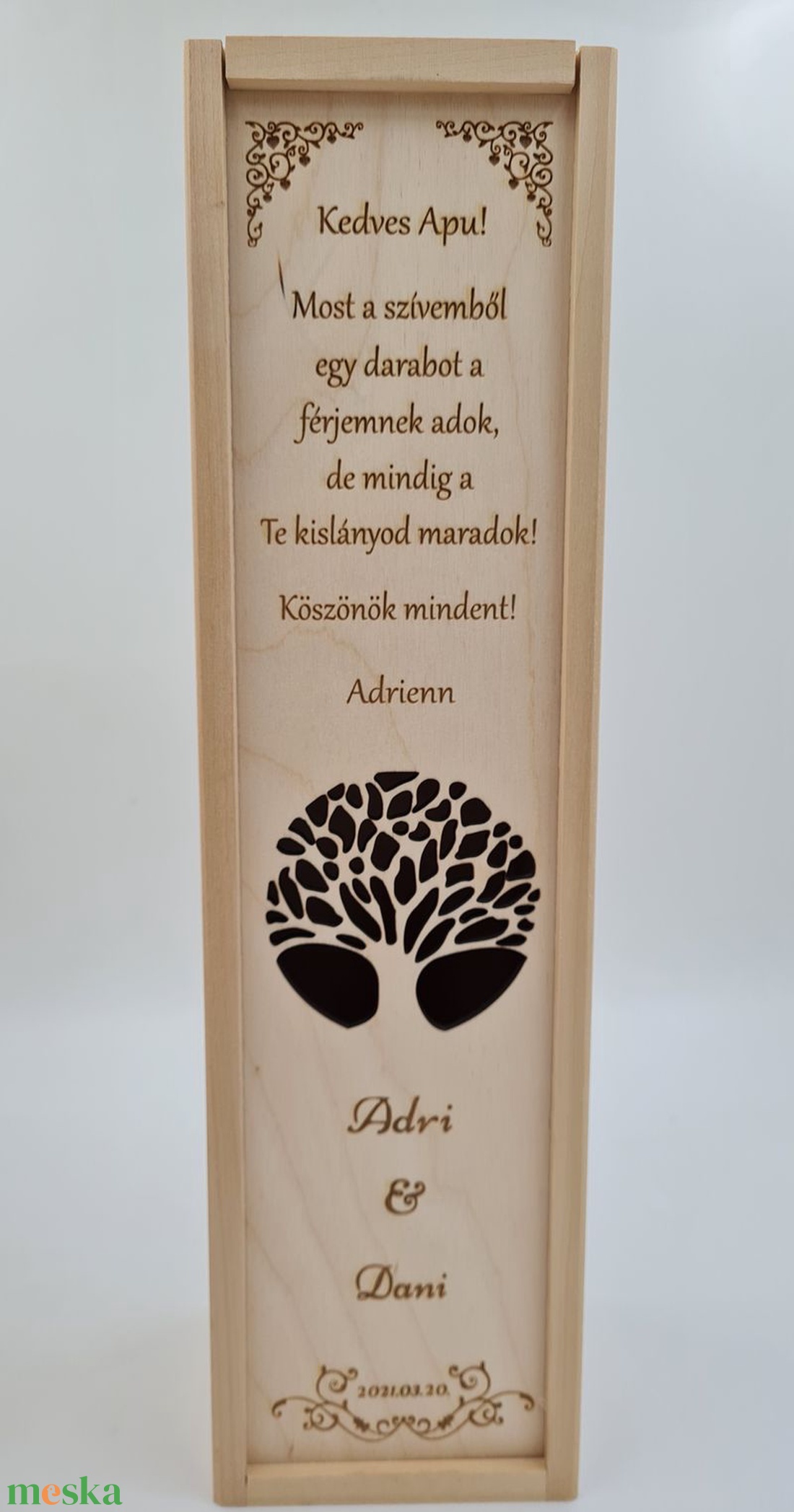 Egyedi esküvői szülőköszöntő bortartó esküvőre - esküvő - emlék & ajándék - köszönőajándék - Meska.hu