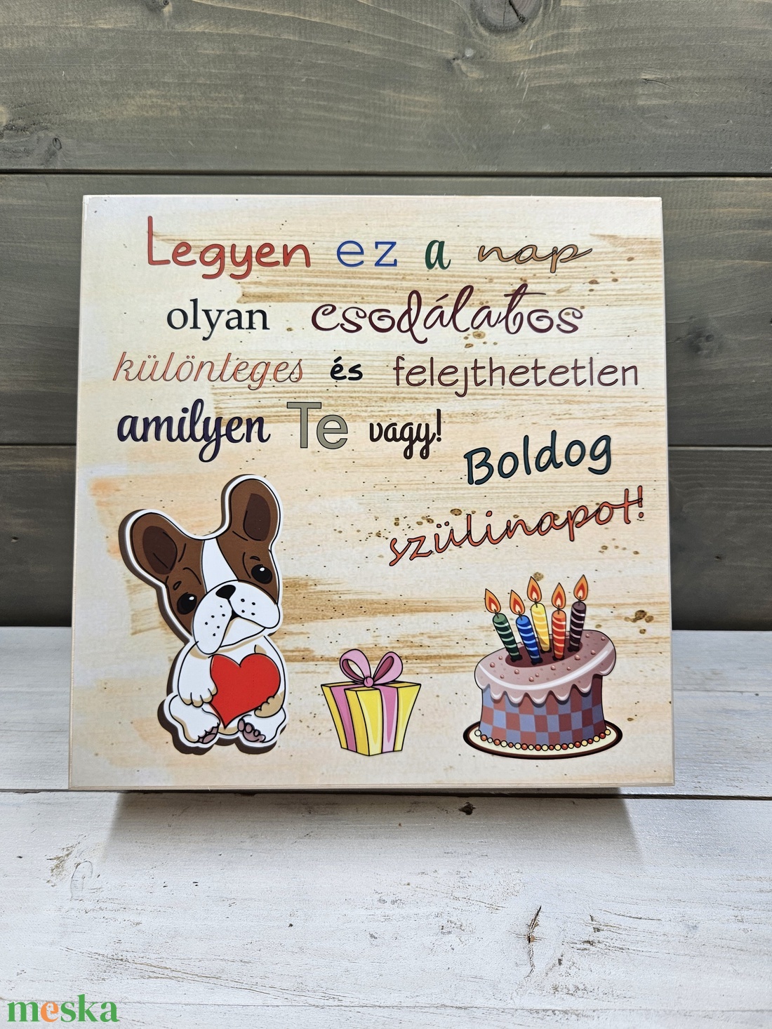 Cuki kutyás kávés, teás, édességes, italos ajándék díszdoboz szülinapra - otthon & életmód - dekoráció - asztal és polc dekoráció - díszdoboz - Meska.hu