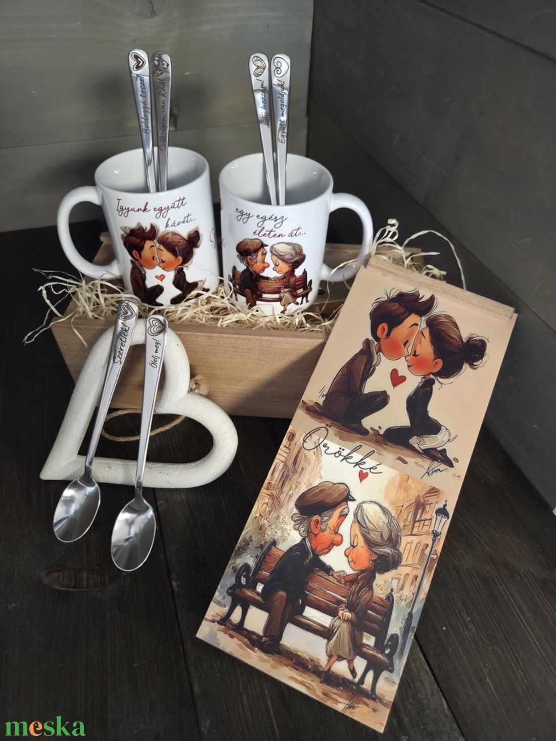 Örökké együtt bögre és kiskanál szett díszdobozban - esküvő - emlék & ajándék - doboz - Meska.hu Örökké együtt bögre és kiskanál szett díszdobozban - esküvő - emlék & ajándék - doboz - Meska.hu