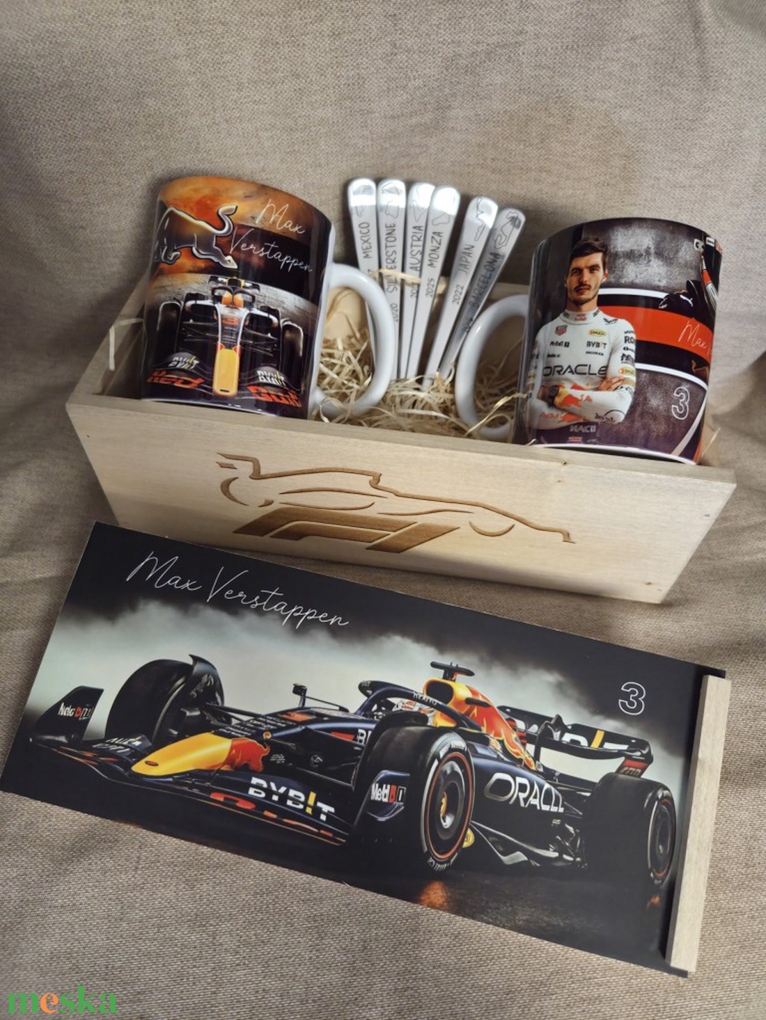 F1 Max Verstappen ajándékcsomag - művészet - sport relikviák - Meska.hu