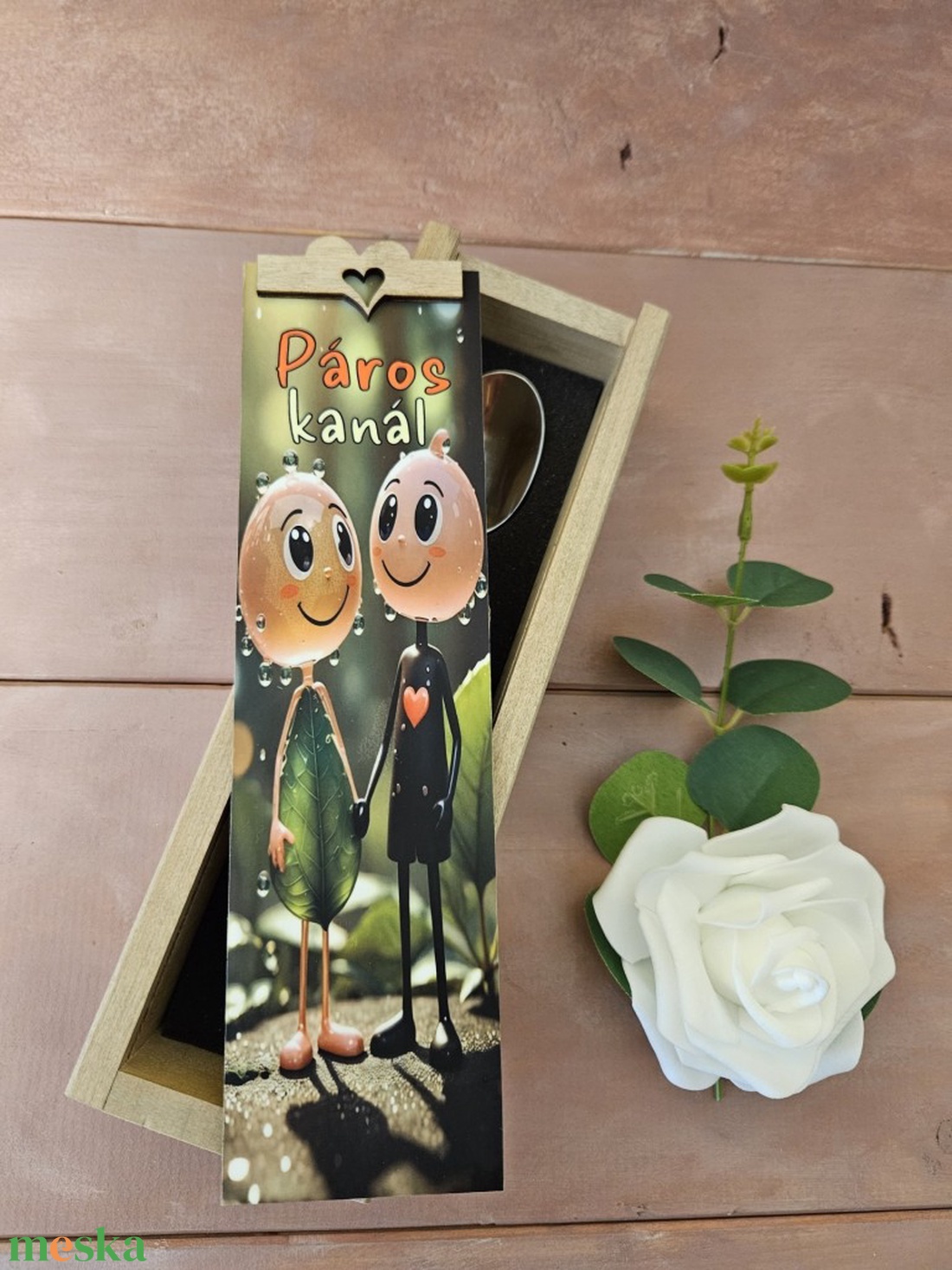 Szerelmesek ajándék doboz gravírozott kiskanalakkal - otthon & életmód - konyhafelszerelés, tálalás - tálalás - kanál & villa - Meska.hu