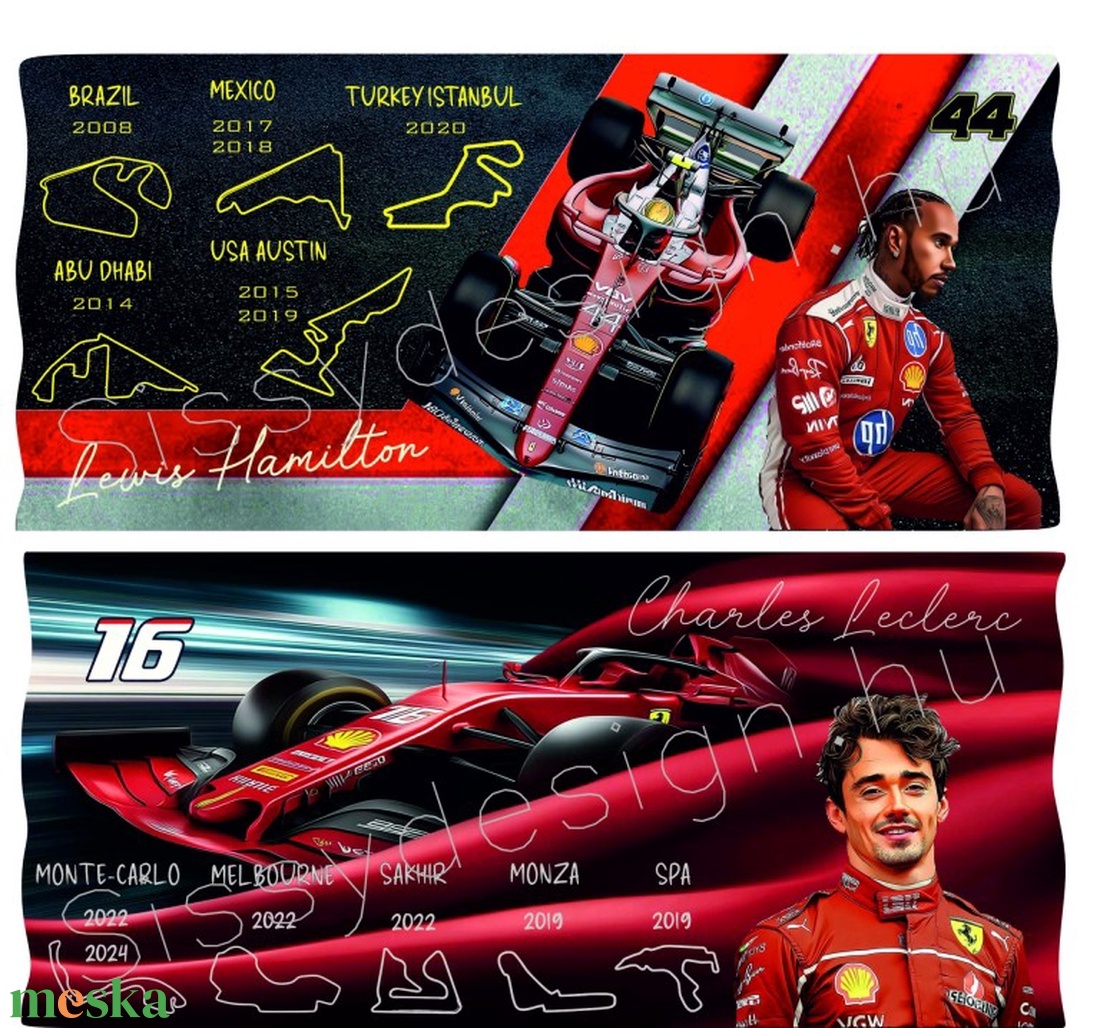 F1 Lewis Hamilton és Charles Leclerc ajándékcsomag rajongóknak - otthon & életmód - konyhafelszerelés, tálalás - tálalás - bögre & csésze - Meska.hu