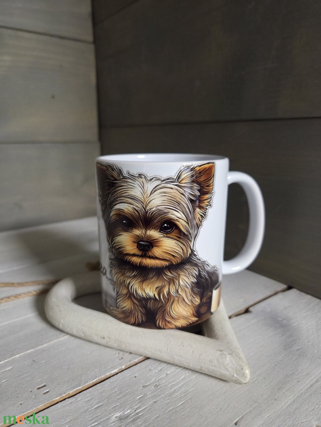 MySweetDog Yorki bögre és kiskanál szett díszdobozban - otthon & életmód - konyhafelszerelés, tálalás - tálalás - bögre & csésze - Meska.hu