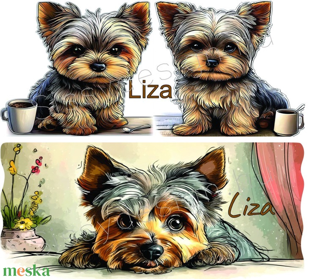 MySweetDog Yorki bögre és kiskanál szett díszdobozban - otthon & életmód - konyhafelszerelés, tálalás - tálalás - bögre & csésze - Meska.hu