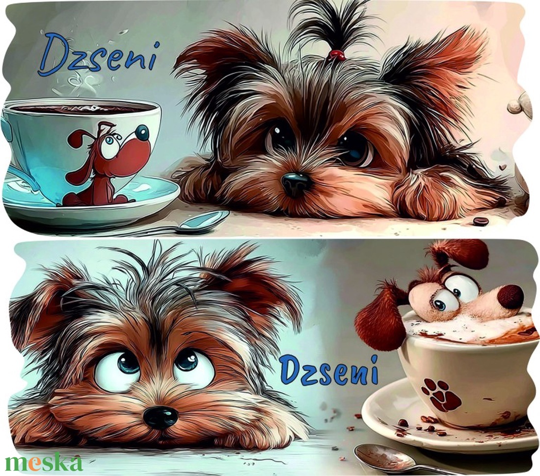 MySweetDog Yorki kutyás bögre és kiskanál szett díszdobozban - otthon & életmód - konyhafelszerelés, tálalás - tálalás - bögre & csésze - Meska.hu