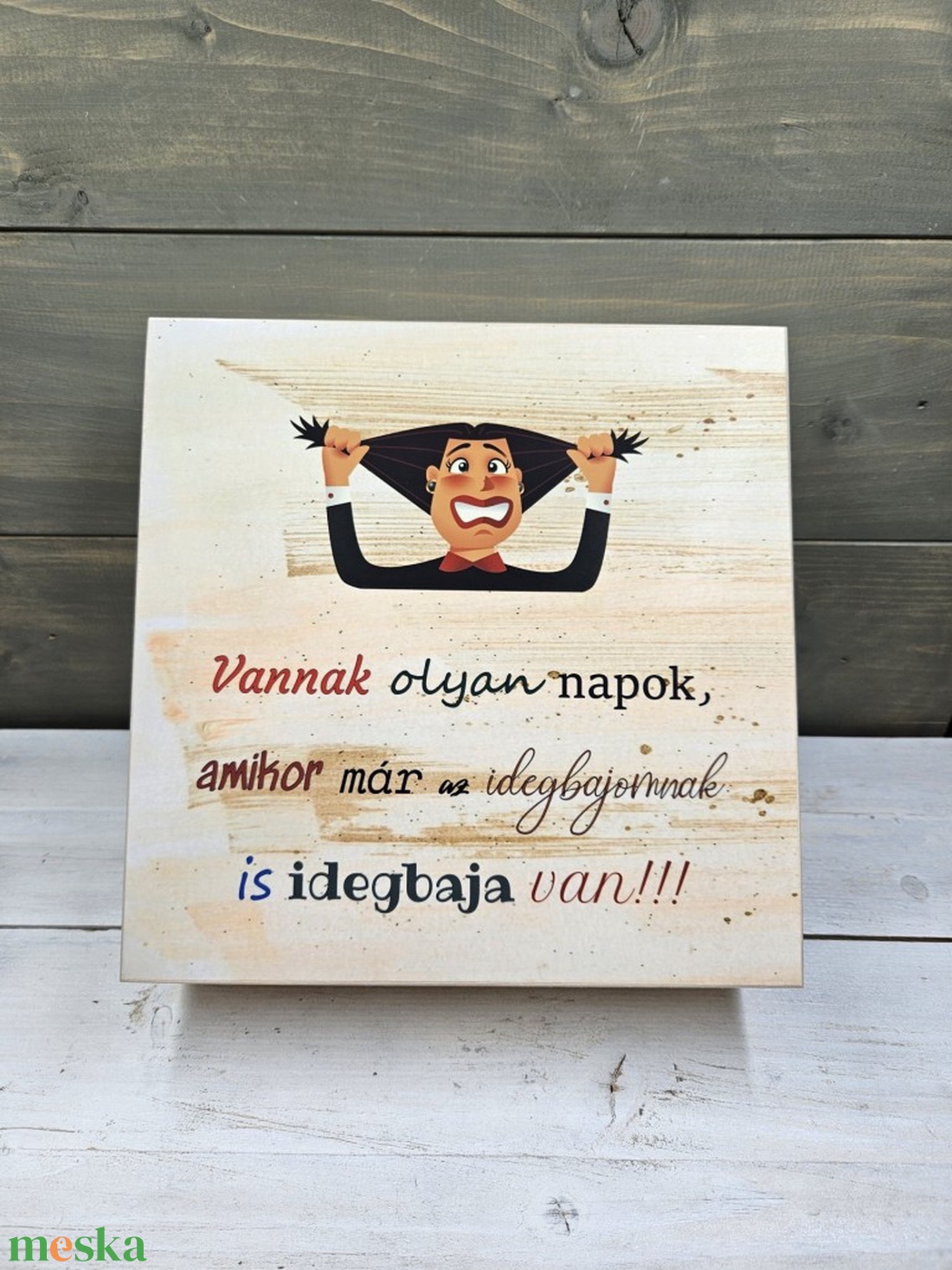 Idegbaj a köbön vicces ajándékdoboz alkalmakra - otthon & életmód - dekoráció - asztal és polc dekoráció - díszdoboz - Meska.hu