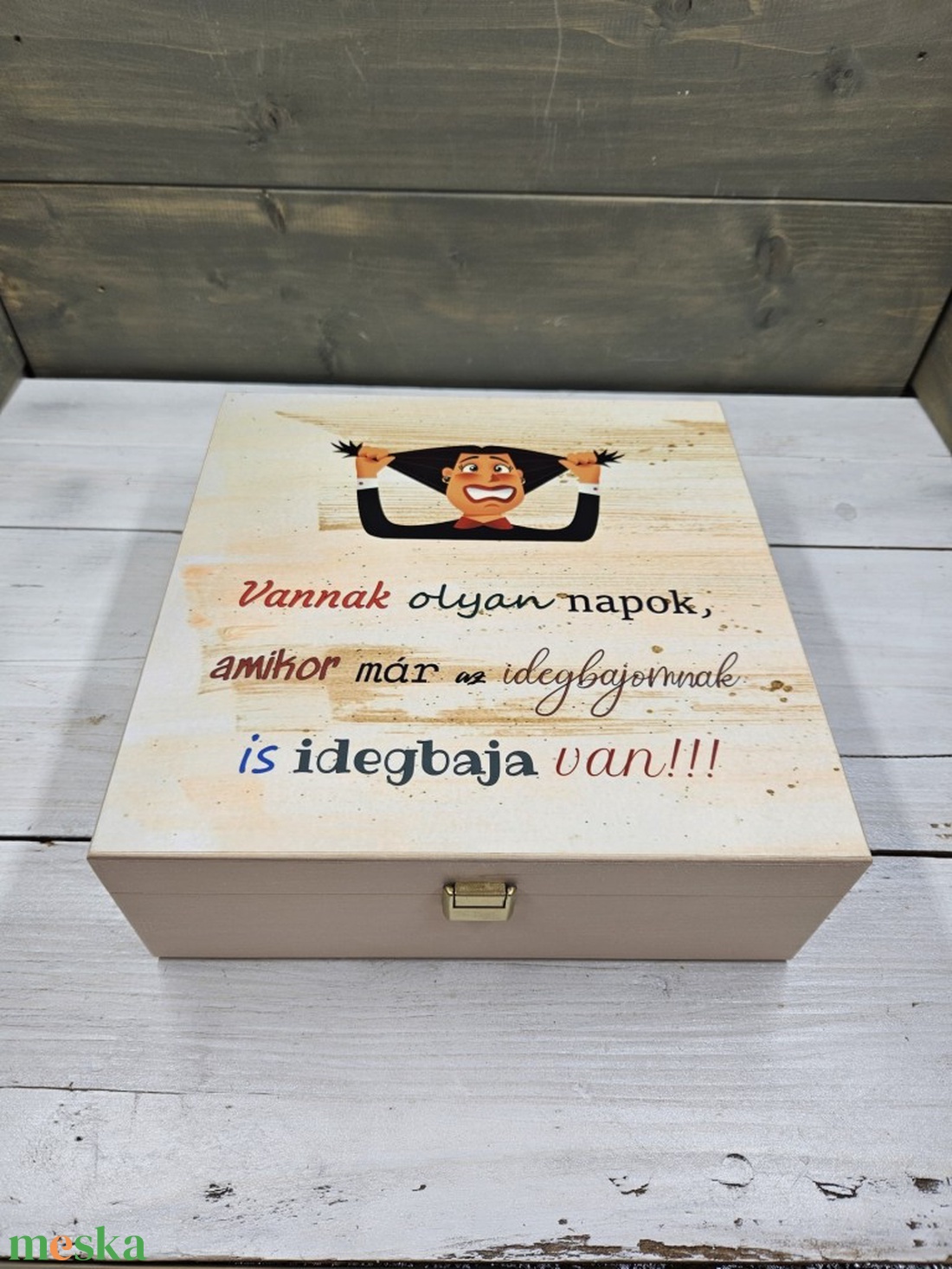 Idegbaj a köbön vicces ajándékdoboz alkalmakra - otthon & életmód - dekoráció - asztal és polc dekoráció - díszdoboz - Meska.hu