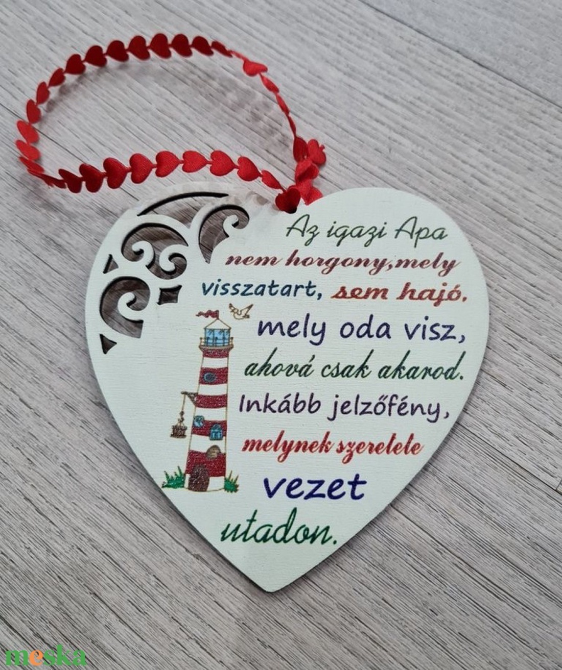 Ajándék szív táblácska apáknak szülinapra - otthon & életmód - dekoráció - ajtó- és ablak dekoráció - ajtódísz & kopogtató - Meska.hu