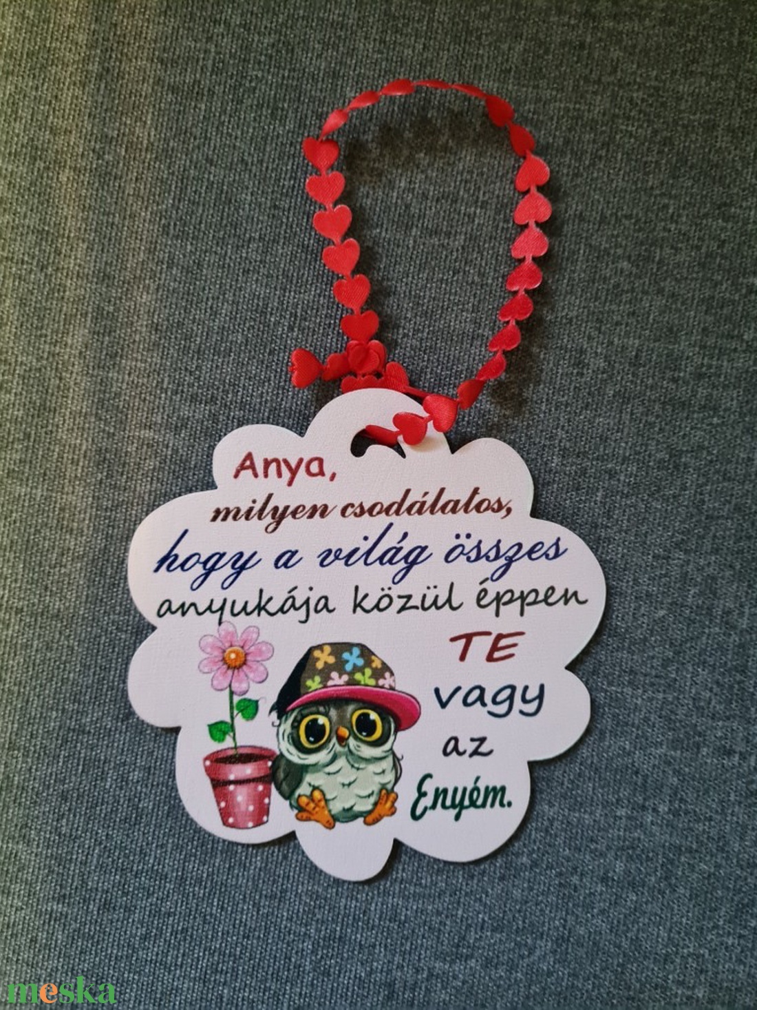 Anyák napi baglyos ajándék táblácska - otthon & életmód - dekoráció - ajtó- és ablak dekoráció - ajtódísz & kopogtató - Meska.hu