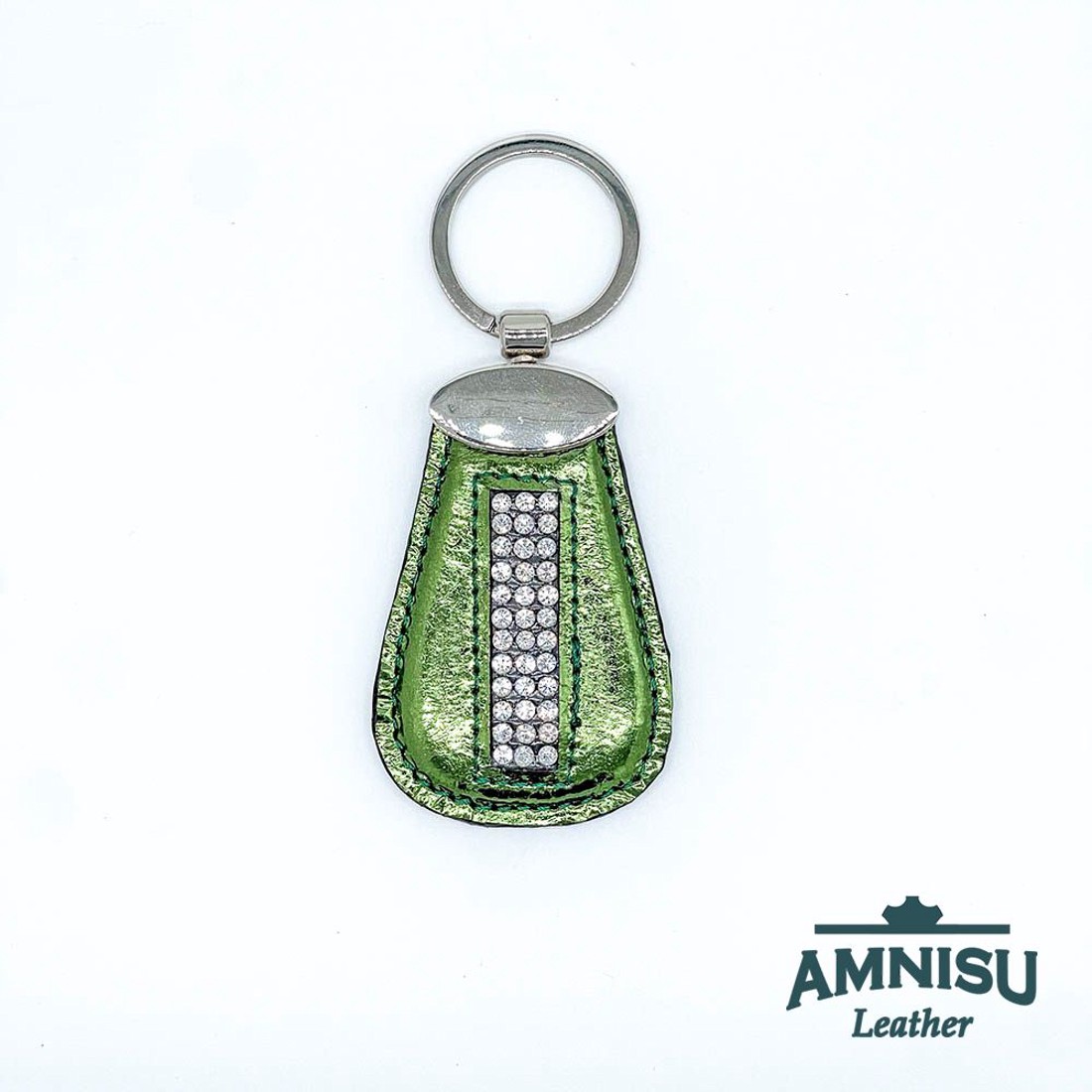 Metál zöld csepp alakú swarovski köves kulcstartó H7008OK - táska & tok - kulcstartó & táskadísz - kulcstartó - Meska.hu