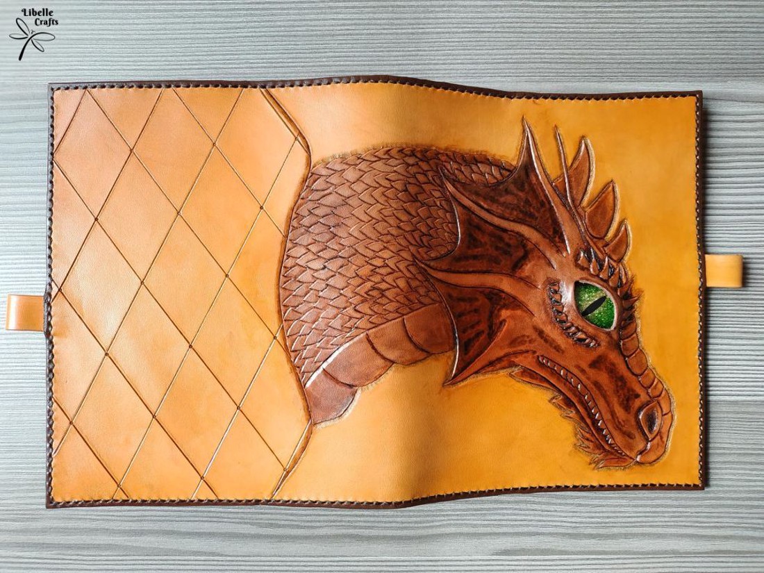 Sárkányfejes noteszborító - otthon & életmód - papír, írószer - könyv- és füzetborító - Meska.hu