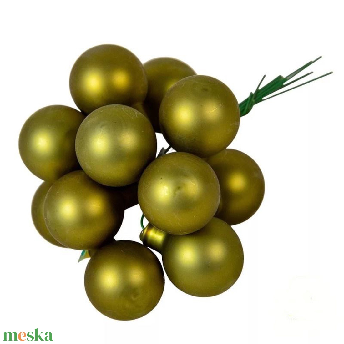 Üveggömb pick 2,5 cm - mohazöld2 - matt 12 db - kellékek & szerszámok - dekorációs kellékek - üveggömb pick - Meska.hu