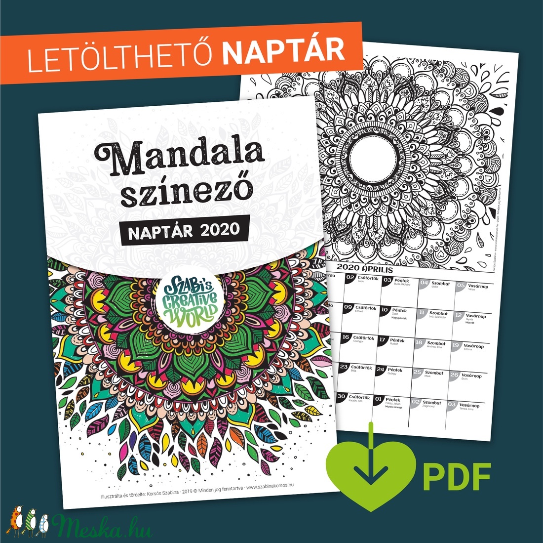 LETÖLTHETŐ 2020-as naptár, mandala színező (PDF) - - Meska.hu LETÖLTHETŐ 2020-as naptár, mandala színező (PDF) - - Meska.hu