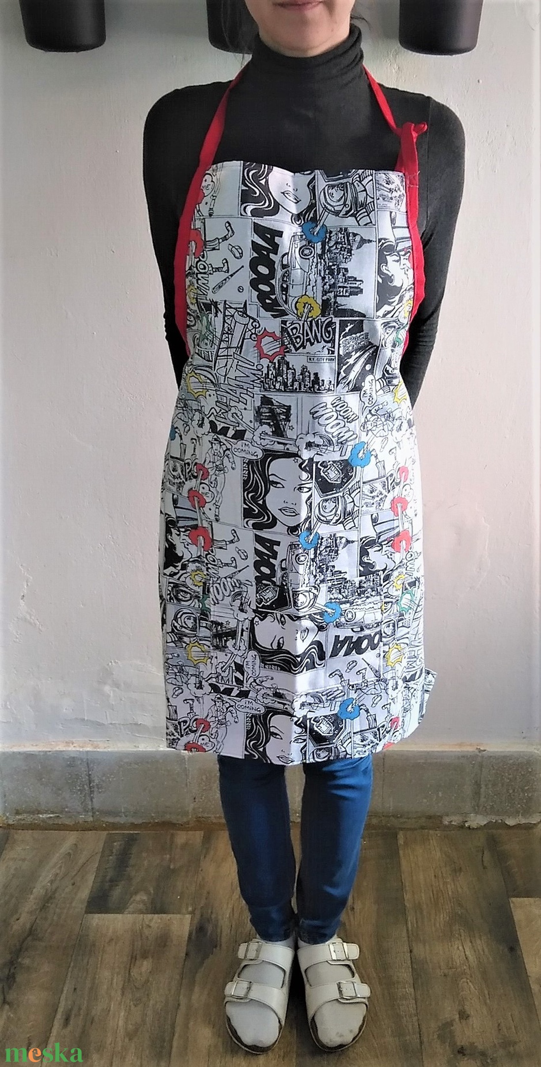 Kötény képregényes - otthon & életmód - konyhafelszerelés, tálalás - konyhai textil - kötény - Meska.hu