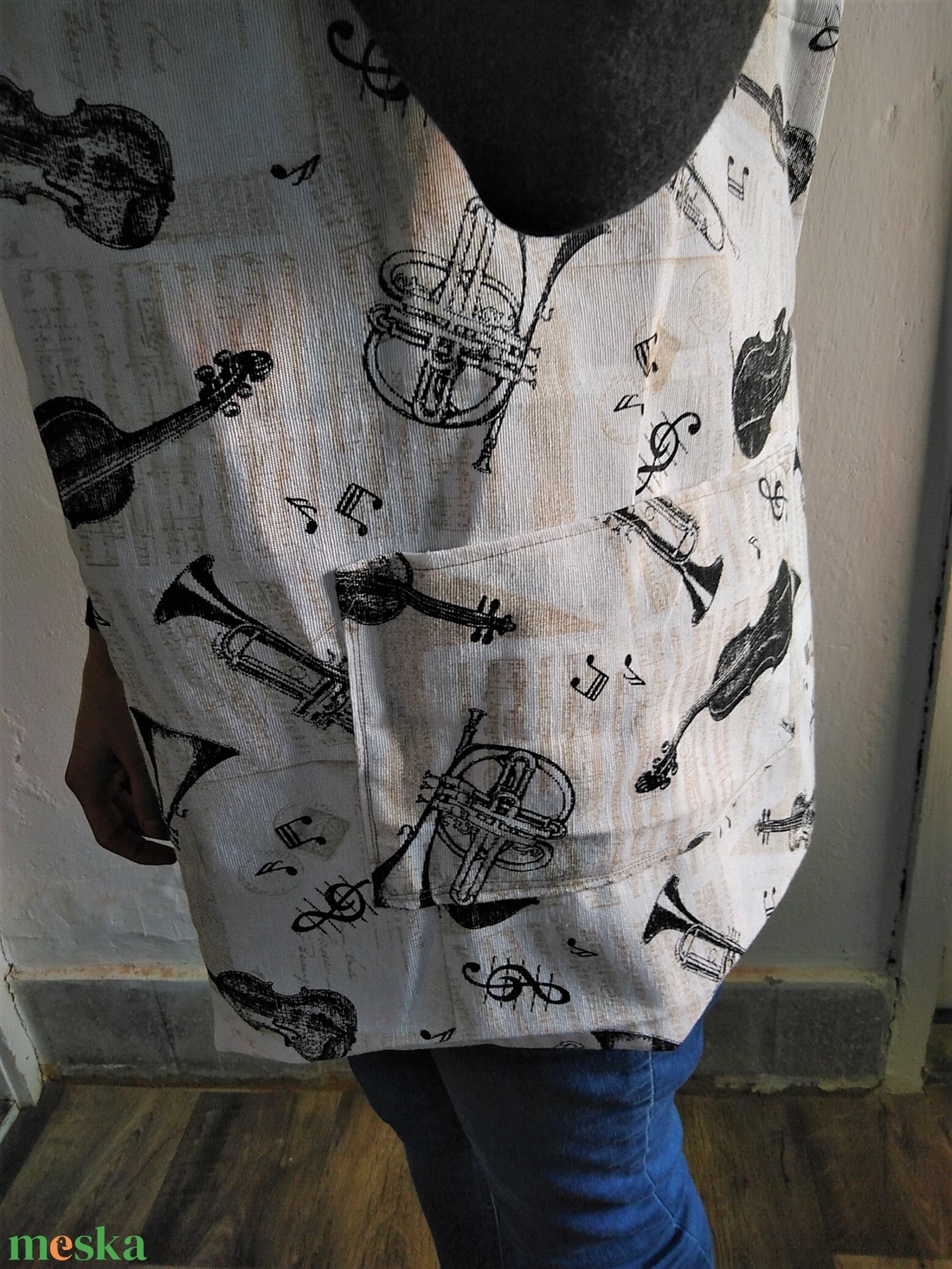 Vászontáska / szatyor/ bevásárló táska - hangszeres mintázat - táska & tok - bevásárlás & shopper táska - shopper, textiltáska, szatyor - Meska.hu