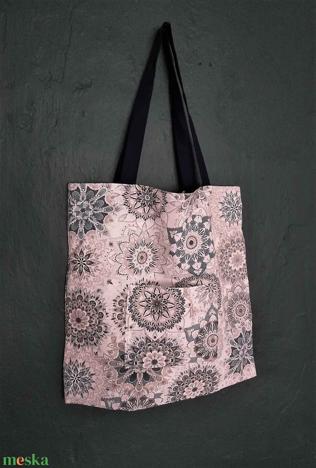 Vászontáska / szatyor /bevásárló táska, türkiz mandalás - otthon & életmód - dekoráció - spiritualitás - mandala - Meska.hu