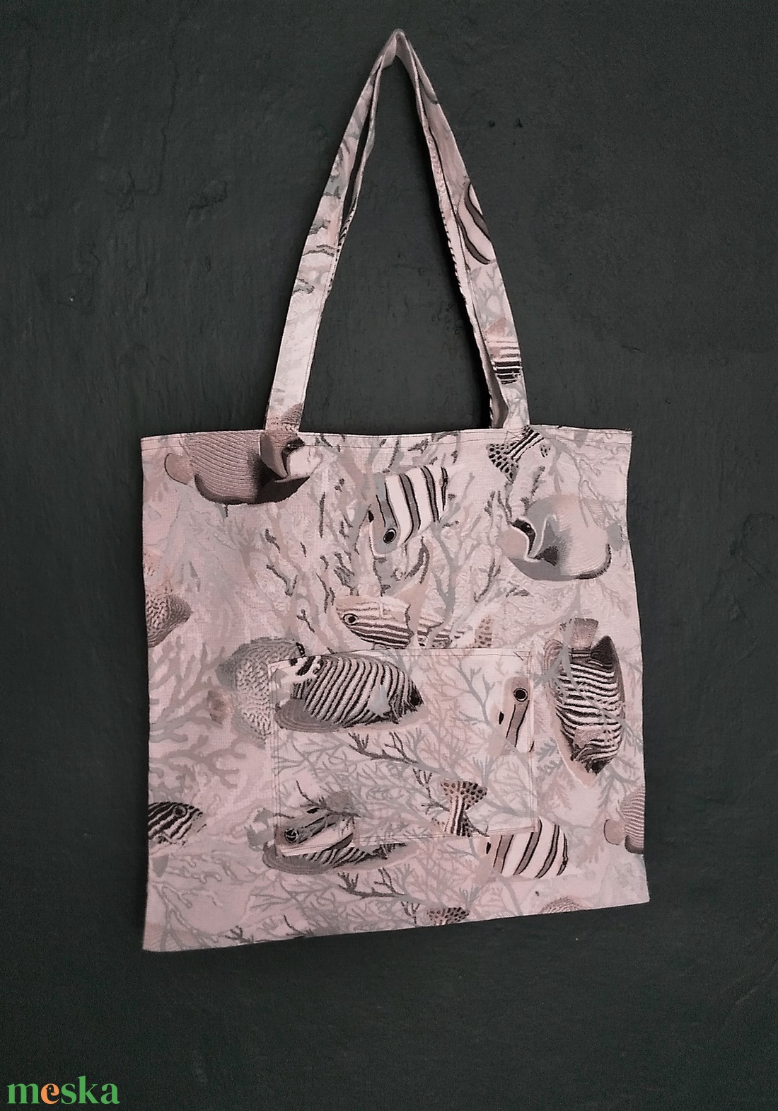 Bevásárló táska / szatyor - szürke halak - táska & tok - bevásárlás & shopper táska - shopper, textiltáska, szatyor - Meska.hu