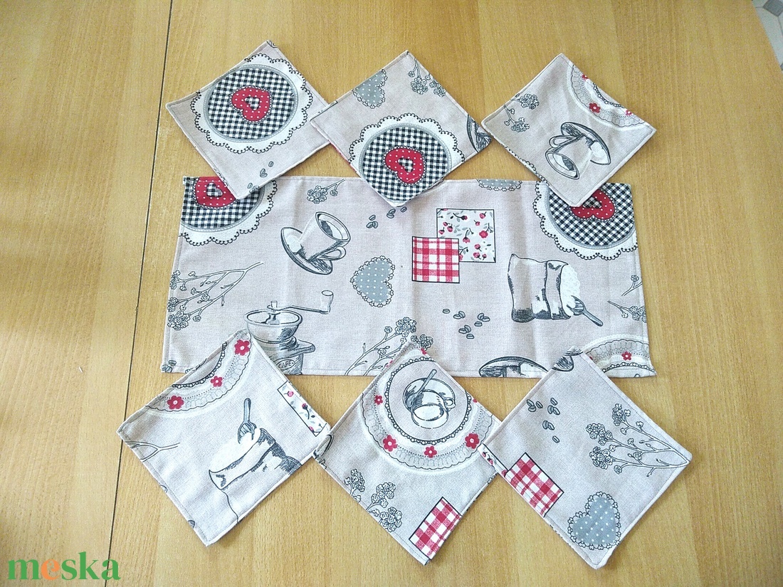 Kávés alátét szett 1 - otthon & életmód - konyhafelszerelés, tálalás - tálalás - tányér- és poháralátét - Meska.hu