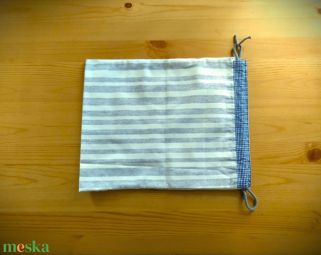 Kenyeres zsák - szürke csíkos - táska & tok - bevásárlás & shopper táska - kenyeres zsák - Meska.hu